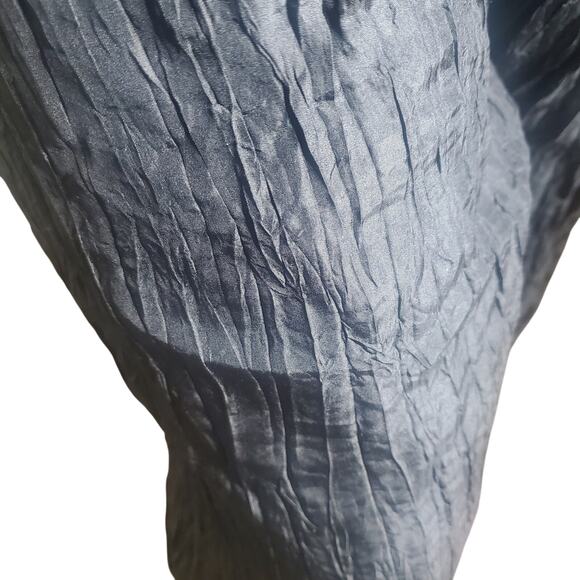 IOS (travelsmith) Size XL Wide Band 100% Silk Wide Leg Crinkle Crop Pants Office - Picture 2 of 10